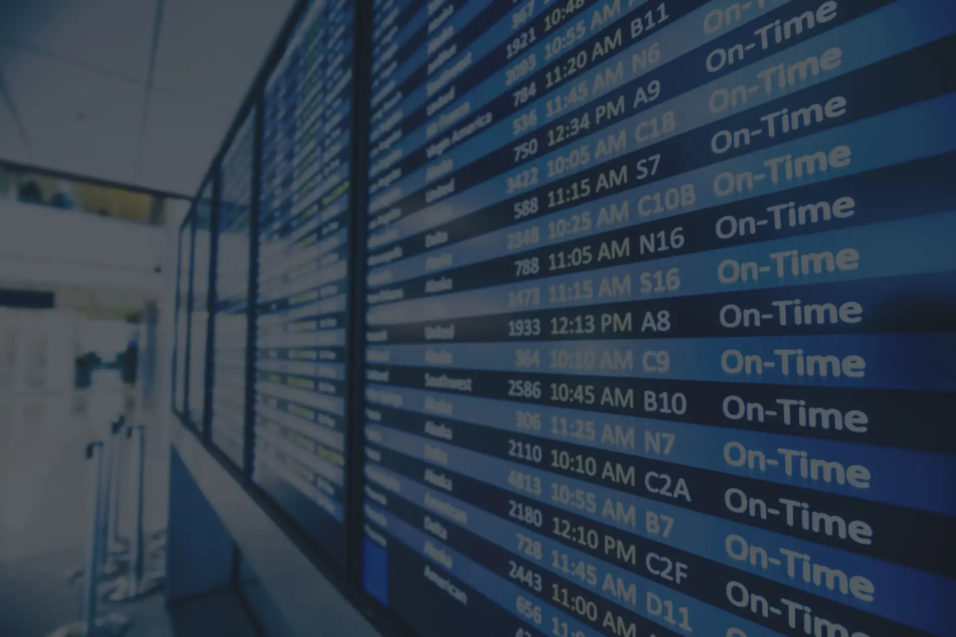 Airport arrivals dashboard